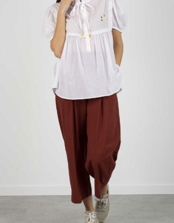 ALESSIA SANTI-BLUSA RICAMO-ASSD45038 PANNA