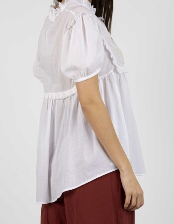 ALESSIA SANTI-BLUSA RICAMO-ASSD45038 PANNA