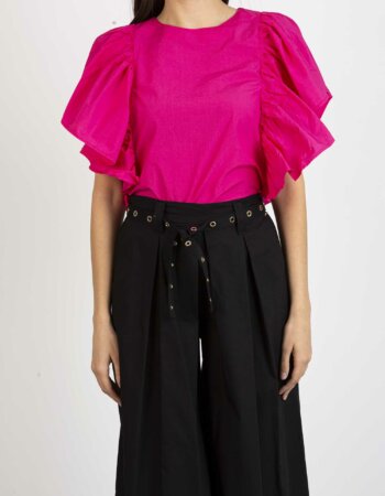 ALESSIA SANTI-BLUSA MANICA ROUGE-ASSD45043 FUXIA