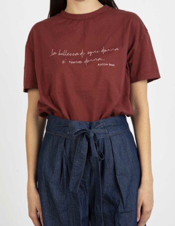 ALESSIA SANTI-T/SHIRT CON SCRITTE-ASSD64029 BRUCIATO