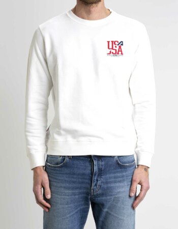 AUTRY-FELPA GIRO UNISEX-AUSWIMP3 BIANCO