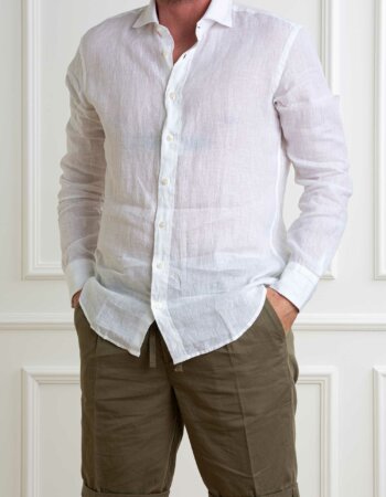BASTONCINO-CAMICIA LINO-BAB050164SIMO BIANCO