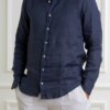 BASTONCINO-CAMICIA LINO-BAB050164SIMO NAVY