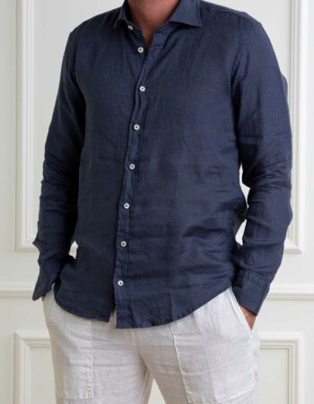BASTONCINO-CAMICIA LINO-BAB050164SIMO NAVY