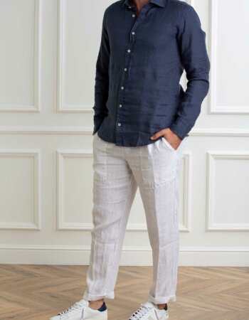 BASTONCINO-CAMICIA LINO-BAB050164SIMO NAVY