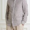 BASTONCINO-CAMICIA LINO RIGA-BAB119164SIMO MARRONE