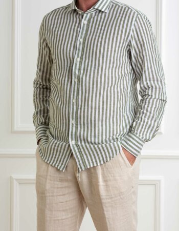 BASTONCINO-CAMICIA LINO RIGA-BAB119164SIMO VERDE