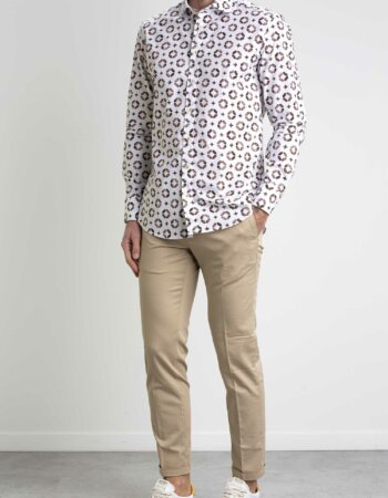 BASTONCINO-CAMICIA FANTASIA COTONE-BASB2502164 MARRONE