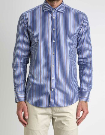 BASTONCINO-CAMICIA RIGHE-BASB2539 BLU