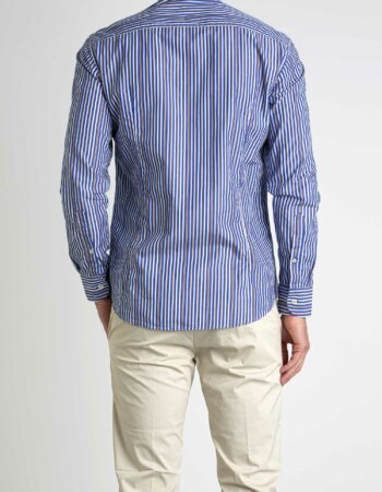 BASTONCINO-CAMICIA RIGHE-BASB2539 BLU