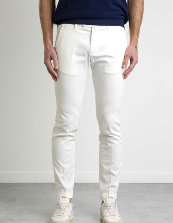 BRIGLIA-PANTALONE PIQUET-BRBG03323030 BIANCO