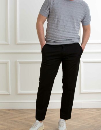 BRO SHIP-PANTAL. CAROT FIT COTONE-BROSARAJEVO8135 NERO