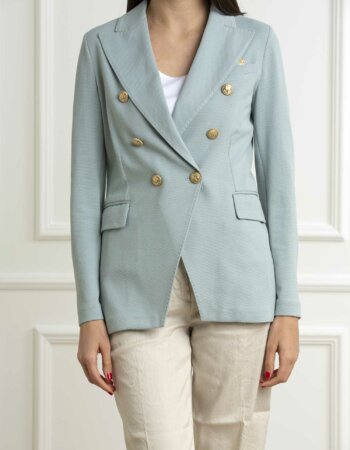 CIRCOLO 1901-GIACCA DOPPIO PETTO OXFORD-CIFD3006 ACQUA