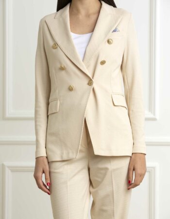 CIRCOLO 1901-GIACCA DOPPIO PETTO OXFORD-CIFD3006 SUGAR