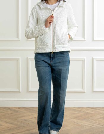 COLMAR ORIGINALS-GIACCA CON MOTIVO 3D E CAPPUCCIO-COL19055ZA BIANCO