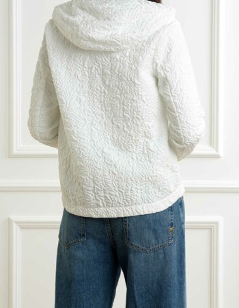 COLMAR ORIGINALS-GIACCA CON MOTIVO 3D E CAPPUCCIO-COL19055ZA BIANCO