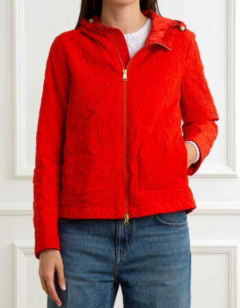 COLMAR ORIGINALS-GIACCA CON MOTIVO 3D E CAPPUCCIO-COL19055ZA ROSSO