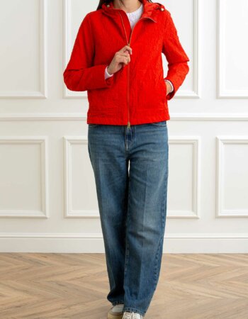 COLMAR ORIGINALS-GIACCA CON MOTIVO 3D E CAPPUCCIO-COL19055ZA ROSSO