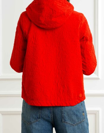 COLMAR ORIGINALS-GIACCA CON MOTIVO 3D E CAPPUCCIO-COL19055ZA ROSSO