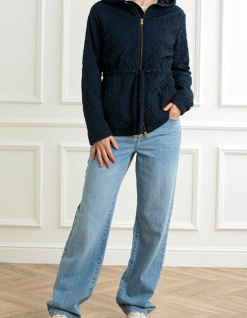 COLMAR ORIGINALS-GIACCA CON MOTIVO 3D E CAPPUCCIO-COL19065ZA BLU