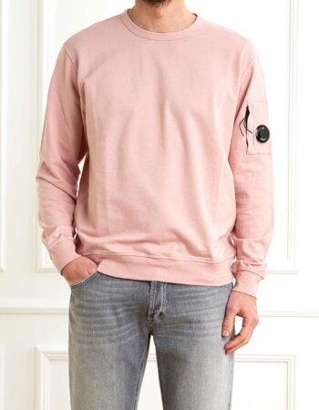 CP COMPANY-MAGLIA LIGHT FLEECE CREW NECK SWEATSHIRT-CP18CMSS019A002246G ROSE