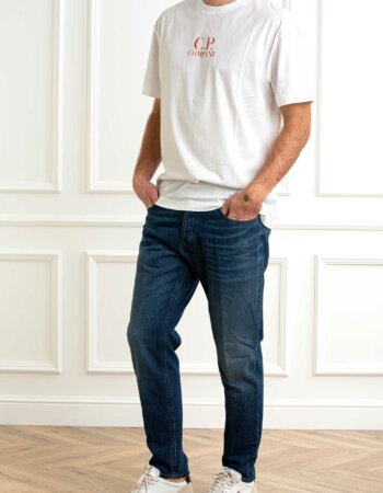 CP COMPANY-T-SHIRT 30/1 JERSEY LOGO-CP18CMTS141A005100W WHITE