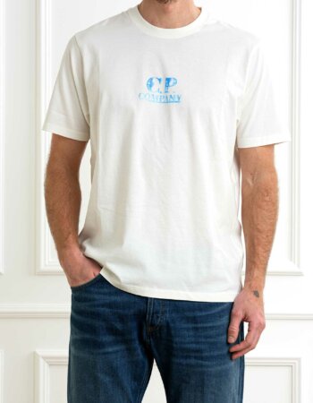 CP COMPANY-T-SHIRT 30/1 JERSEY GRAPHIC LOGO-CP18CMTS143A006586W WHITE