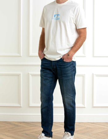 CP COMPANY-T-SHIRT 30/1 JERSEY GRAPHIC LOGO-CP18CMTS143A006586W WHITE