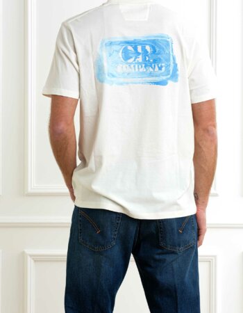 CP COMPANY-T-SHIRT 30/1 JERSEY GRAPHIC LOGO-CP18CMTS143A006586W WHITE
