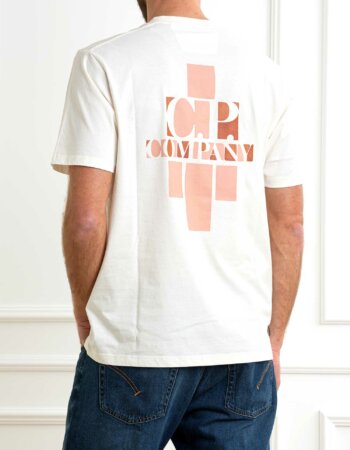 CP COMPANY-T-SHIRT 30/1 JERSEY FRONT AND BACK-CP18CMTS144A006586W WHITE