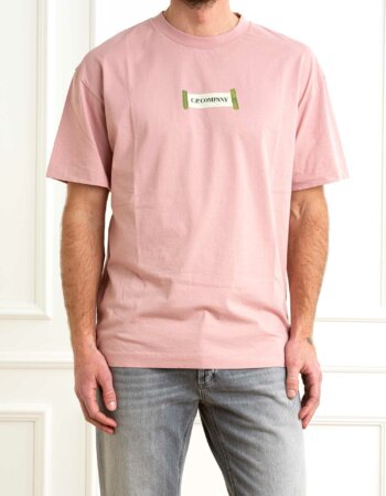 CP COMPANY-T-SHIRT 30/1 JERSEY LOGOS-CP18CMTS148A006586W ROSE