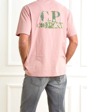 CP COMPANY-T-SHIRT 30/1 JERSEY LOGOS-CP18CMTS148A006586W ROSE