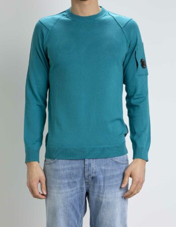 CP COMPANY-MAGLIA GIROCOLLO SEA ISLAND-CPKN129A004037AP3 BLU