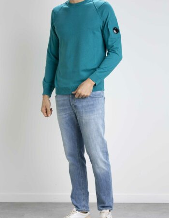 CP COMPANY-MAGLIA GIROCOLLO SEA ISLAND-CPKN129A004037AP3 BLU