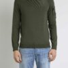 CP COMPANY-MAGLIA GIROCOLLO SEA ISLAND-CPKN129A004037AP3 MILITARE