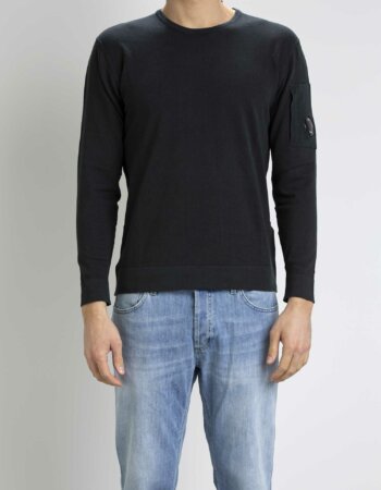 CP COMPANY-MAGLIA COTTON CREPE-CPKN234A006323S BLACK