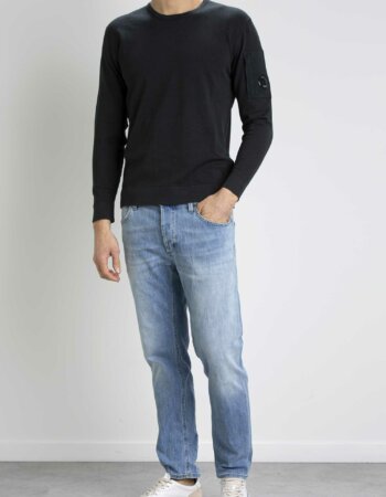 CP COMPANY-MAGLIA COTTON CREPE-CPKN234A006323S BLACK