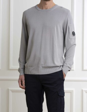 CP COMPANY-MAGLIA  COTTON CREPE KNIT-CPMKN109A004128O DRIZZLE