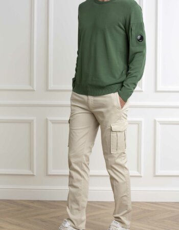 CP COMPANY-MAGLIA  COTTON CREPE KNIT-CPMKN109A004128O GREEN