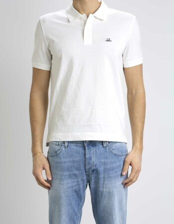 CP COMPANY-POLO STRETCH PIQUET STRIPED-CPPL098A005263W WHITE