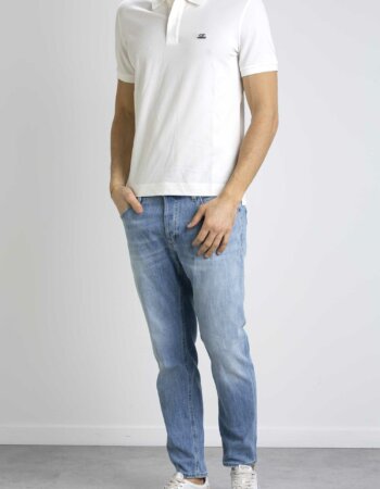 CP COMPANY-POLO STRETCH PIQUET STRIPED-CPPL098A005263W WHITE