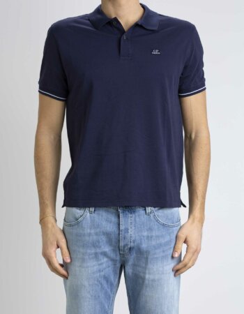 CP COMPANY-POLO TACTING PIQUET LOGO-CPPL253A006263G BLUE