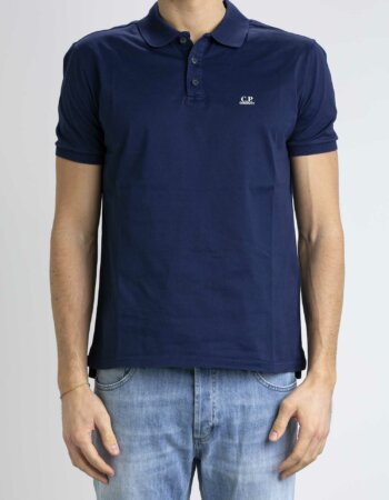 CP COMPANY-POLO MERCERIZED JERSEY TWISTED-CPPL255A006374G BLUE
