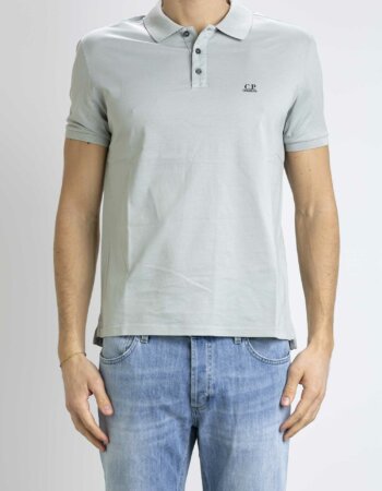 CP COMPANY-POLO MERCERIZED JERSEY TWISTED-CPPL255A006374G HARBOR