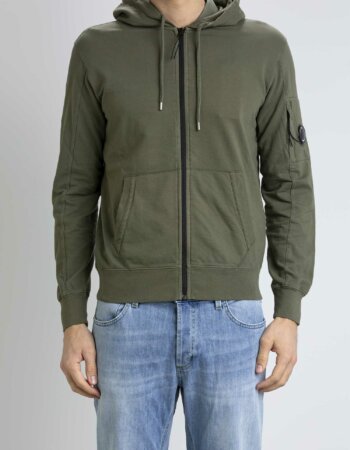 CP COMPANY-FELPA CAPPUCCIO E ZIP-CPSS034A002246GP3 BRONZE