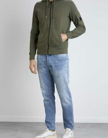 CP COMPANY-FELPA CAPPUCCIO E ZIP-CPSS034A002246GP3 BRONZE