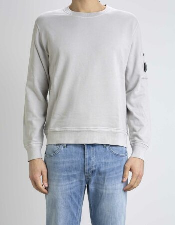 CP COMPANY-FELPA GIROCOLLO COTTON FLEECE-CPSS136A005398R GREY