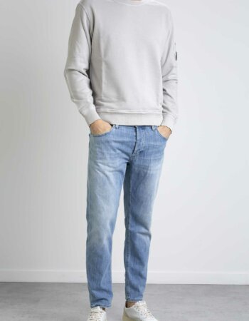 CP COMPANY-FELPA GIROCOLLO COTTON FLEECE-CPSS136A005398R GREY