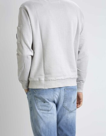 CP COMPANY-FELPA GIROCOLLO COTTON FLEECE-CPSS136A005398R GREY