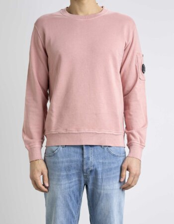 CP COMPANY-FELPA GIROCOLLO COTTON FLEECE-CPSS136A005398R MAUVE
